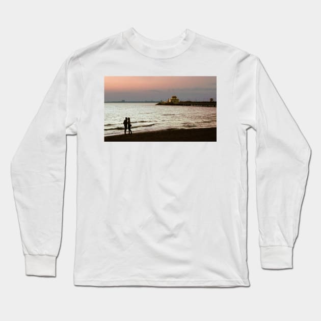 St Kilda Beach Sunset Long Sleeve T-Shirt by rozmcq